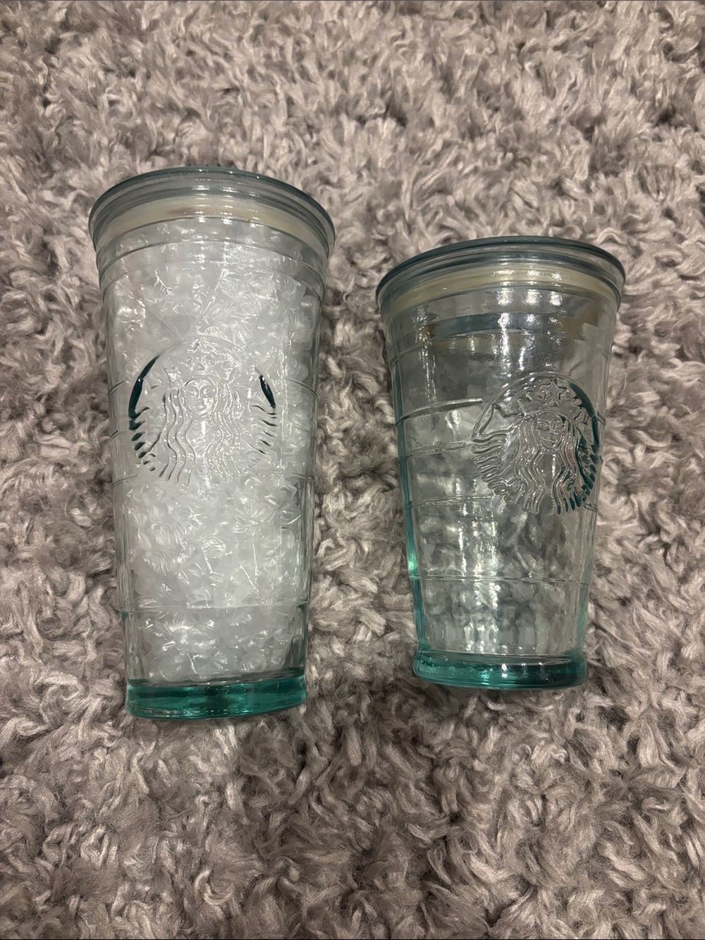 Set of Starbucks recycled  glass tumblers